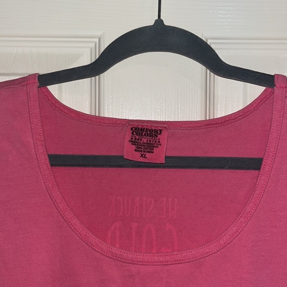EUC—Phi Mu—“Bid Day” Pink Tank with Gold Letters - Picture 3 of 8
